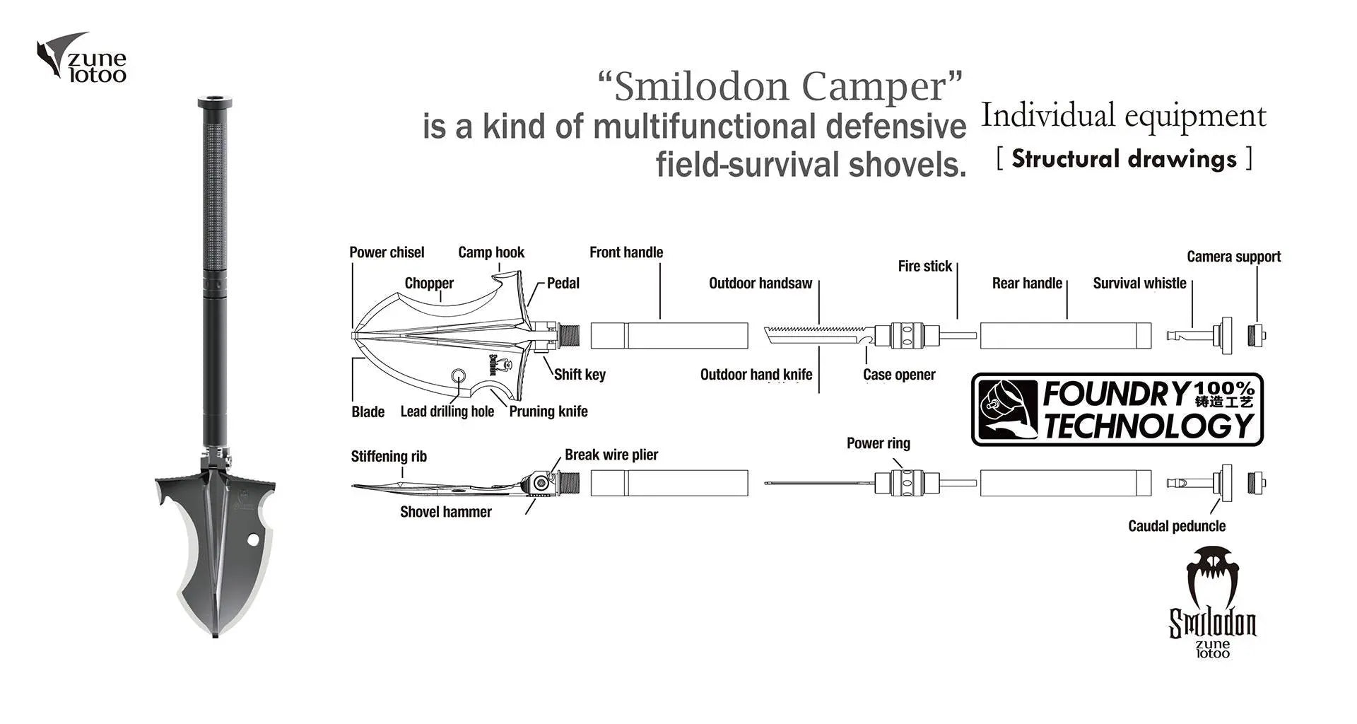 Smilodon Camper NSO Gear Shovel
