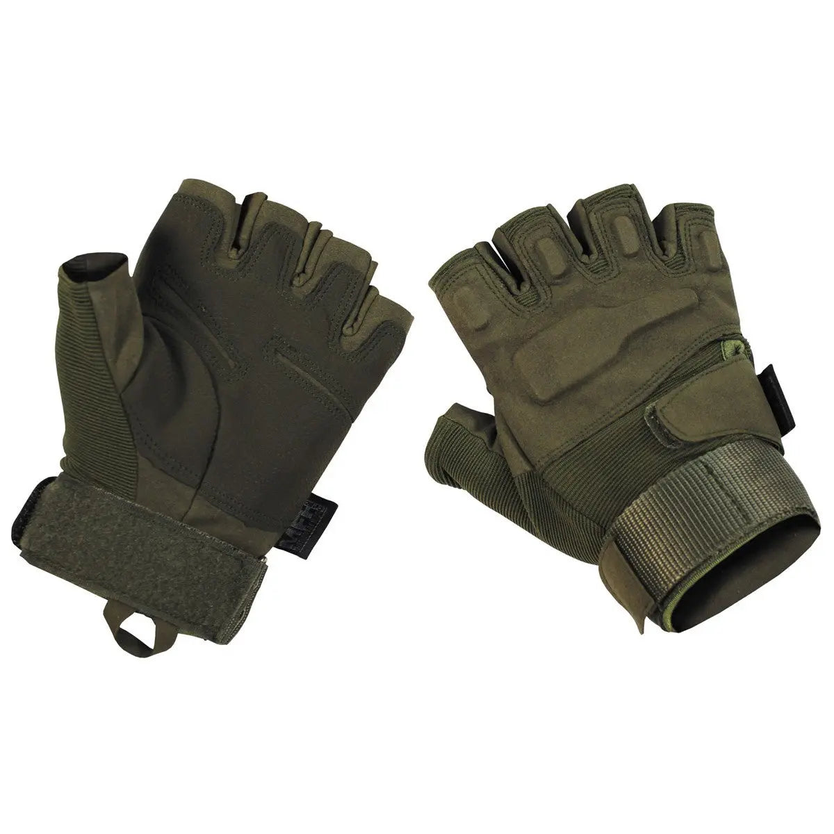 Tactical gloves, "Pro", half fingers, olive NSO Gear gloves
