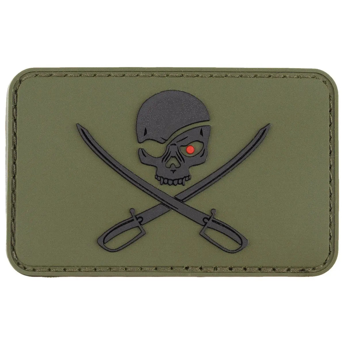 Velcro Patch, 3D, "Skull with Swords", OD green NSO Gear
