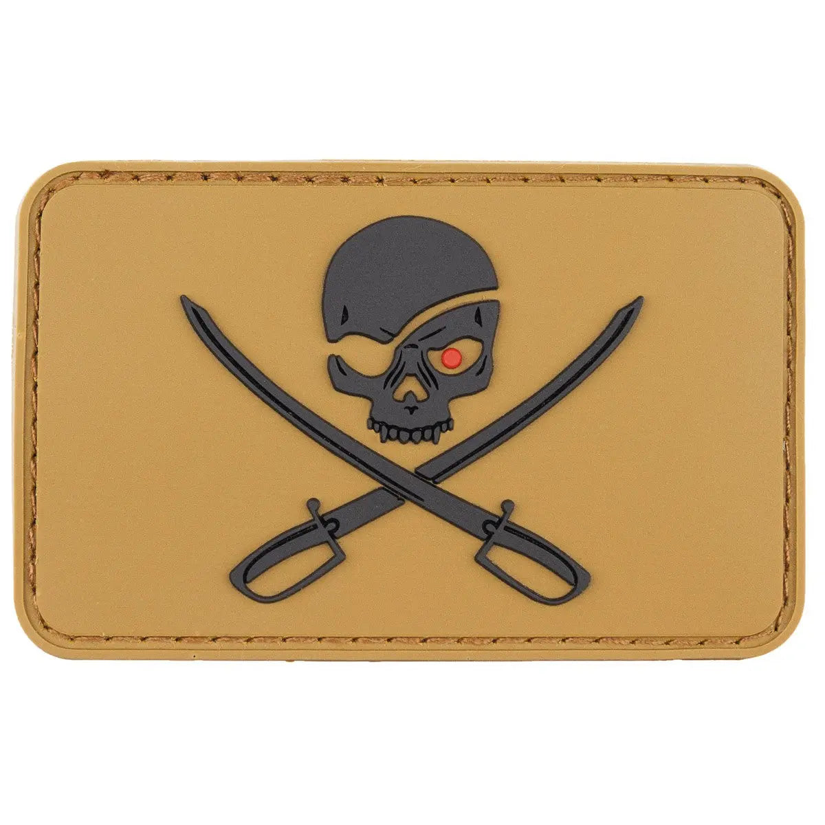 Velcro Patch, 3D, "Skull with Swords", coyote tan NSO Gear velcro
