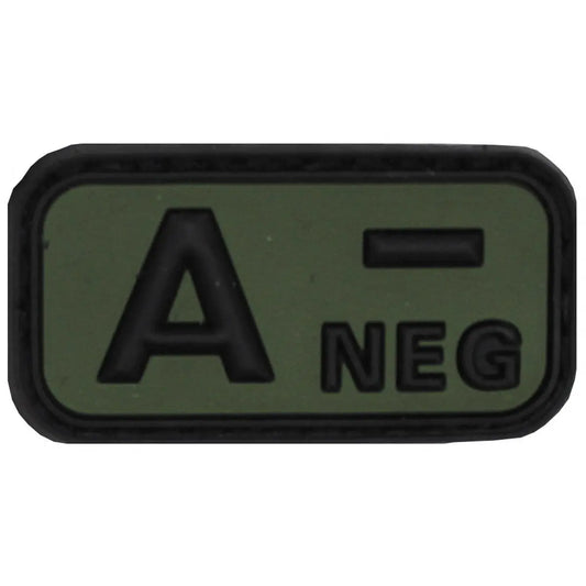 Velcro Patch, black-OD green, blood group "A NEG", 3D NSO Gear