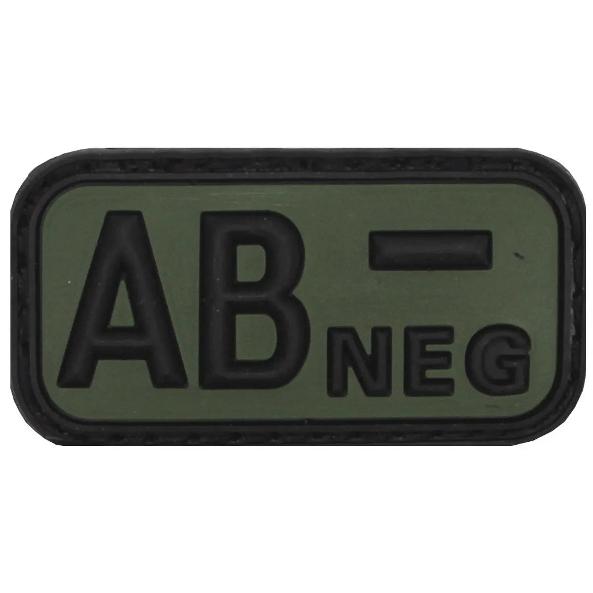 Velcro Patch, black-OD green, blood group "AB NEG", 3D NSO Gear