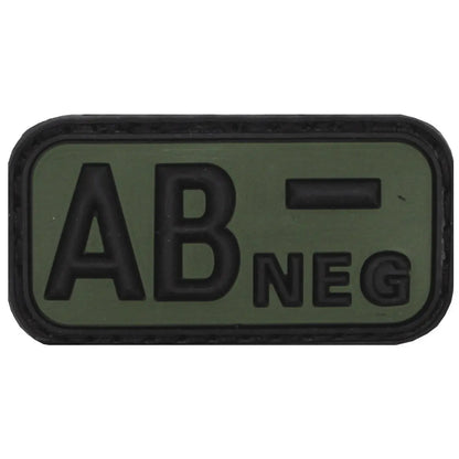 Velcro Patch, black-OD green, blood group "AB NEG", 3D NSO Gear