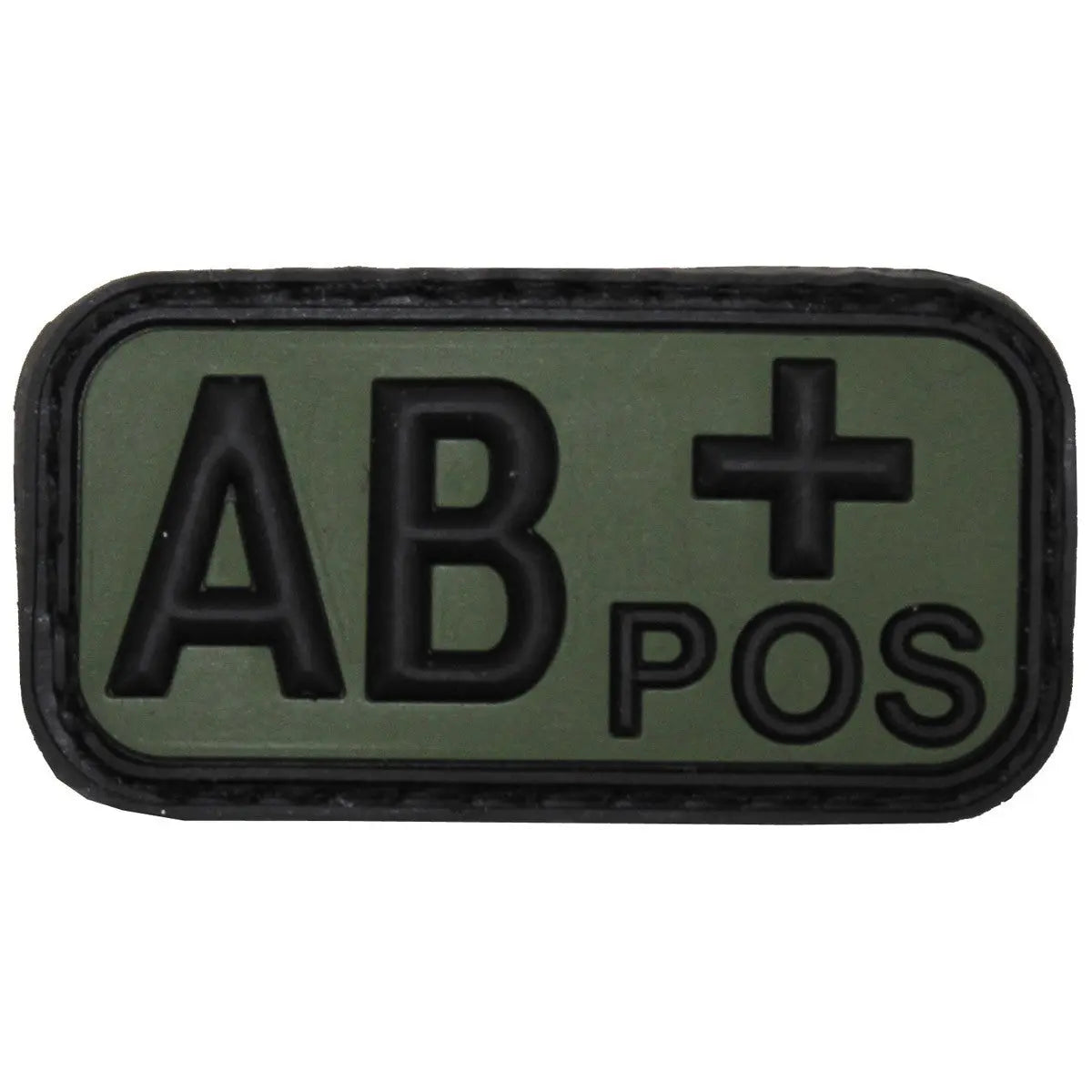 Velcro Patch, black-OD green, blood group "AB POS", 3D NSO Gear