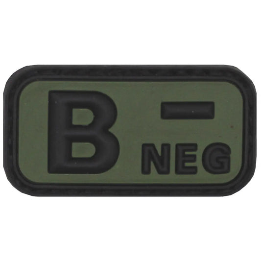 Velcro Patch, black-OD green, blood group "B NEG", 3D NSO Gear