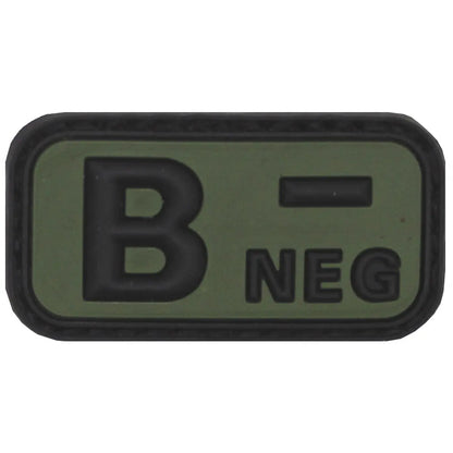 Velcro Patch, black-OD green, blood group "B NEG", 3D NSO Gear