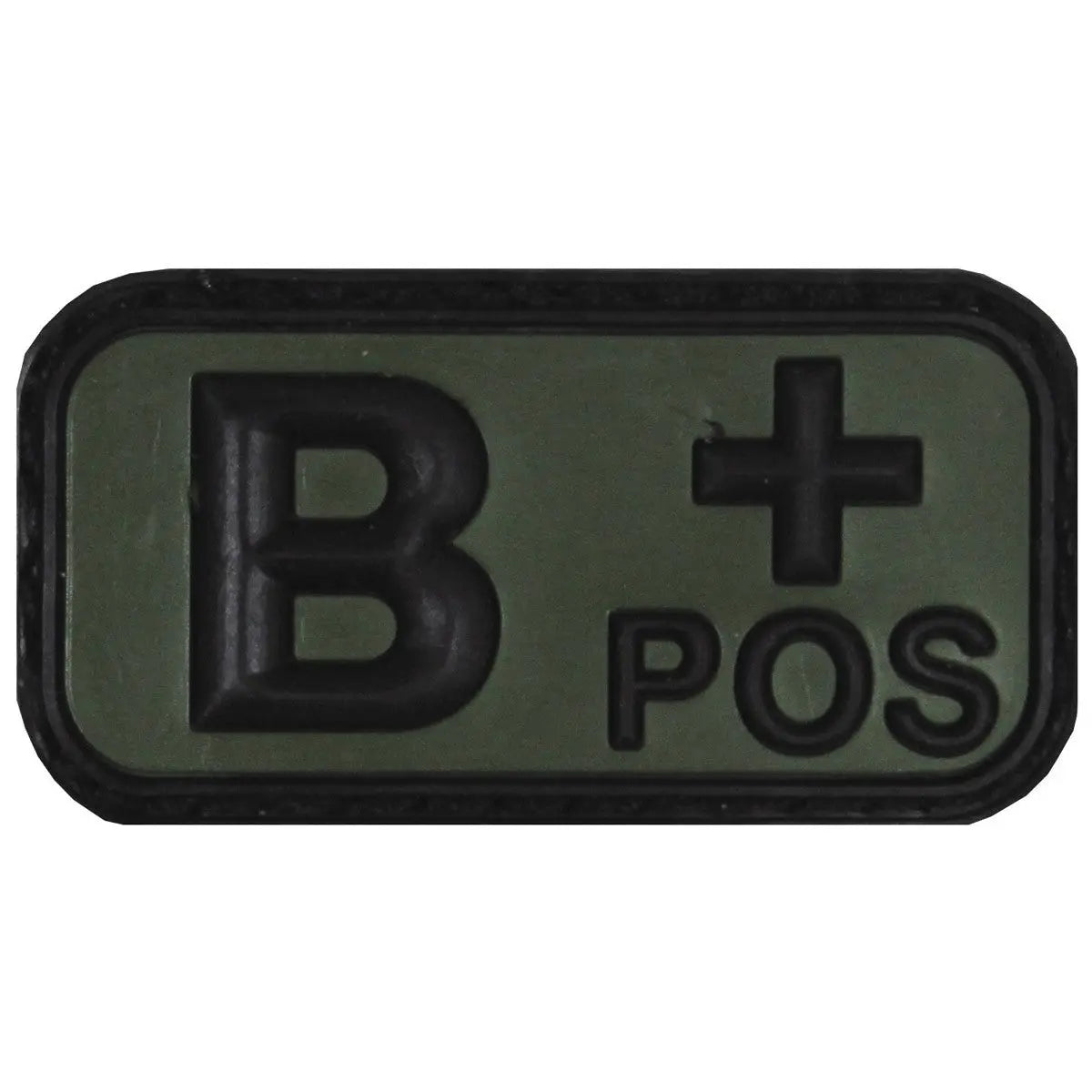 Velcro Patch, black-OD green, blood group "B POS", 3D NSO Gear