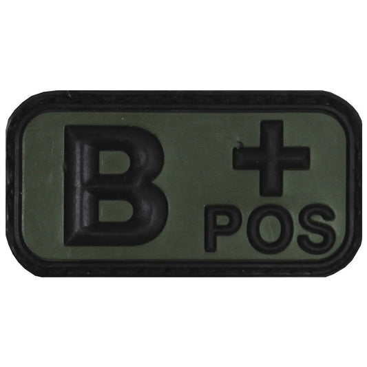Velcro Patch, black-OD green, blood group "B POS", 3D NSO Gear