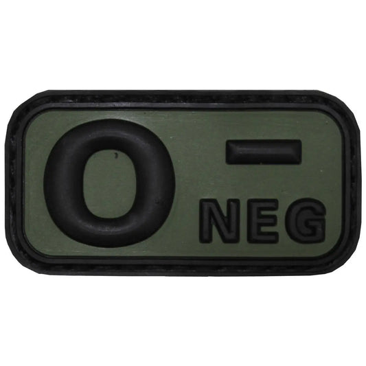 Velcro Patch, black-OD green, blood group "O NEG", 3D NSO Gear