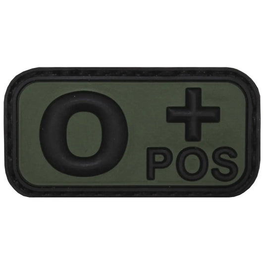 Velcro Patch, black-OD green, blood group "O POS", 3D NSO Gear