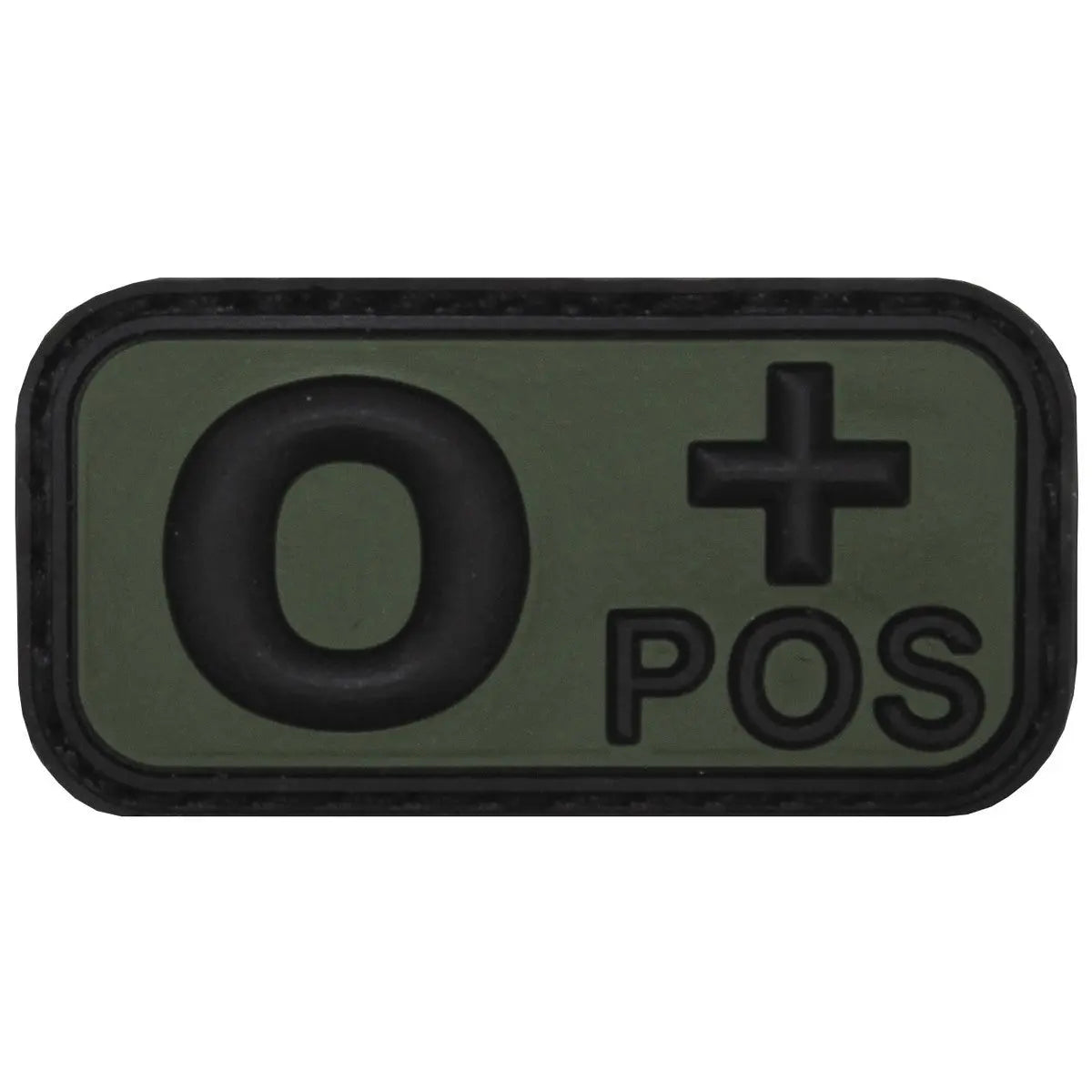 Velcro Patch, black-OD green, blood group "O POS", 3D NSO Gear